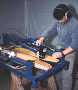 Steve making first rough cuts